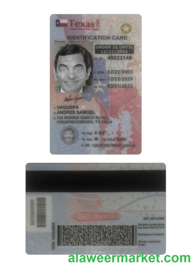 USA Texas under 21 ID card